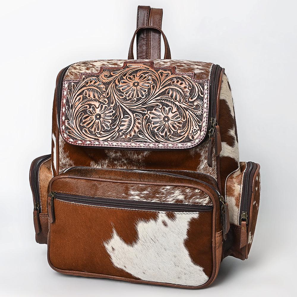ADBG1157 American Darling Cowhide & Tooled Leather Backpack | Western Travel Bag
