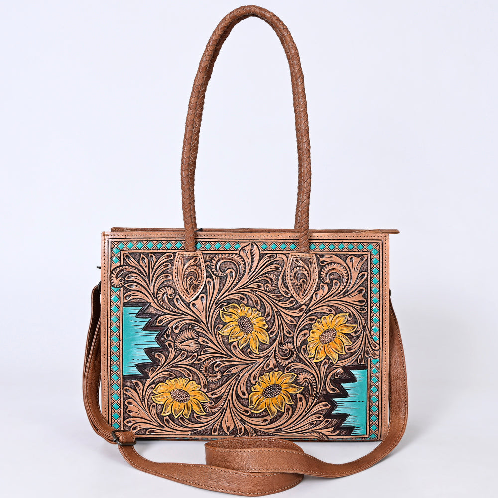 ADBG1158 American Darling Floral Tooled Leather Tote | Western Crossbody Bag