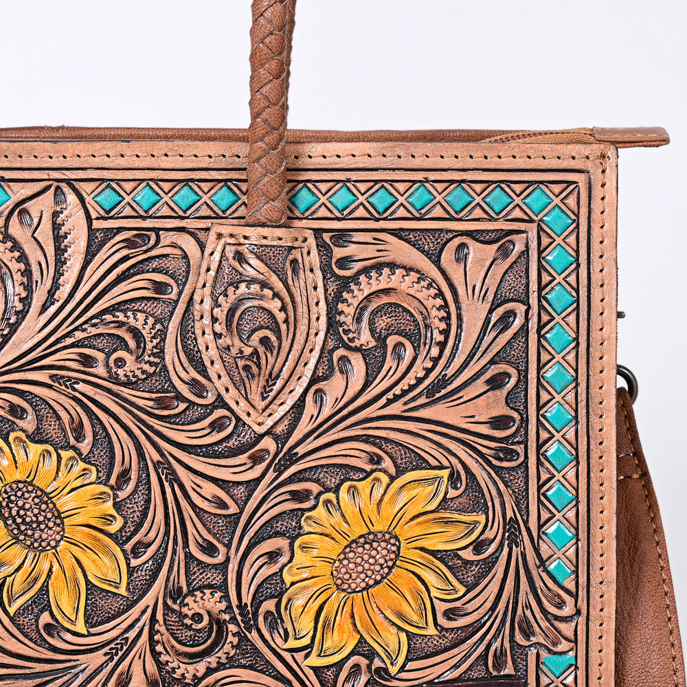 ADBG1158 American Darling Floral Tooled Leather Tote | Western Crossbody Bag