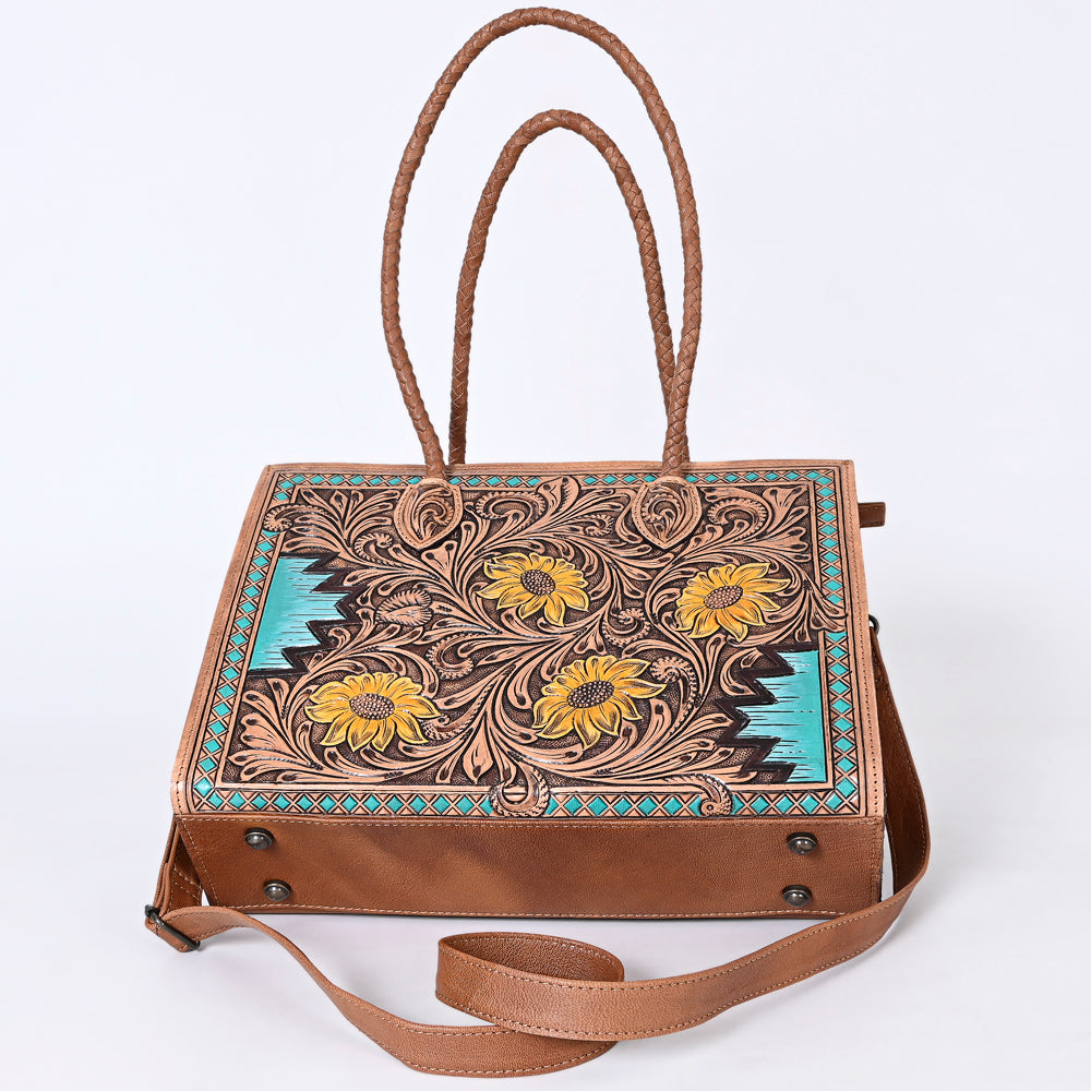 ADBG1158 American Darling Floral Tooled Leather Tote | Western Crossbody Bag