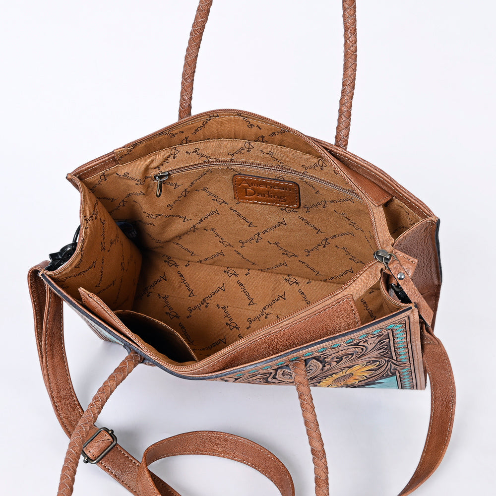 ADBG1158 American Darling Floral Tooled Leather Tote | Western Crossbody Bag