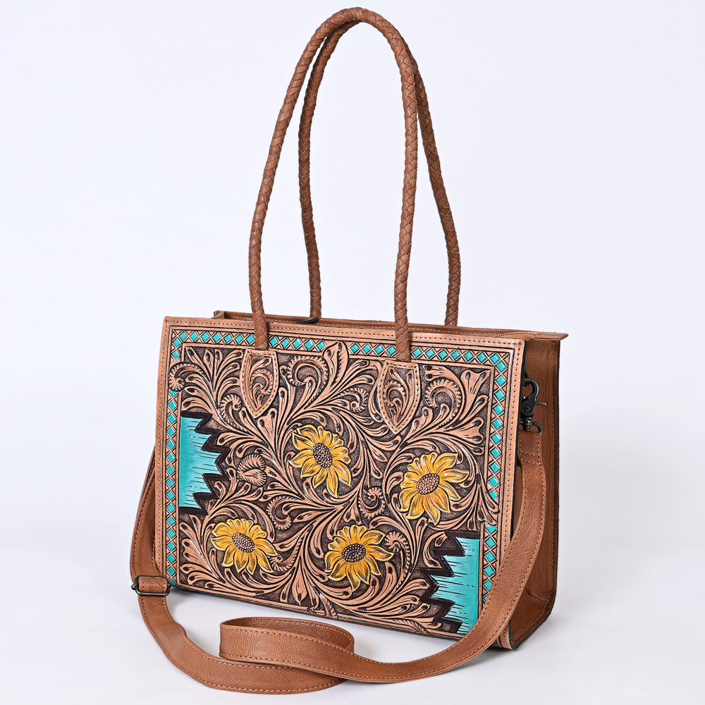 ADBG1158 American Darling Floral Tooled Leather Tote | Western Crossbody Bag