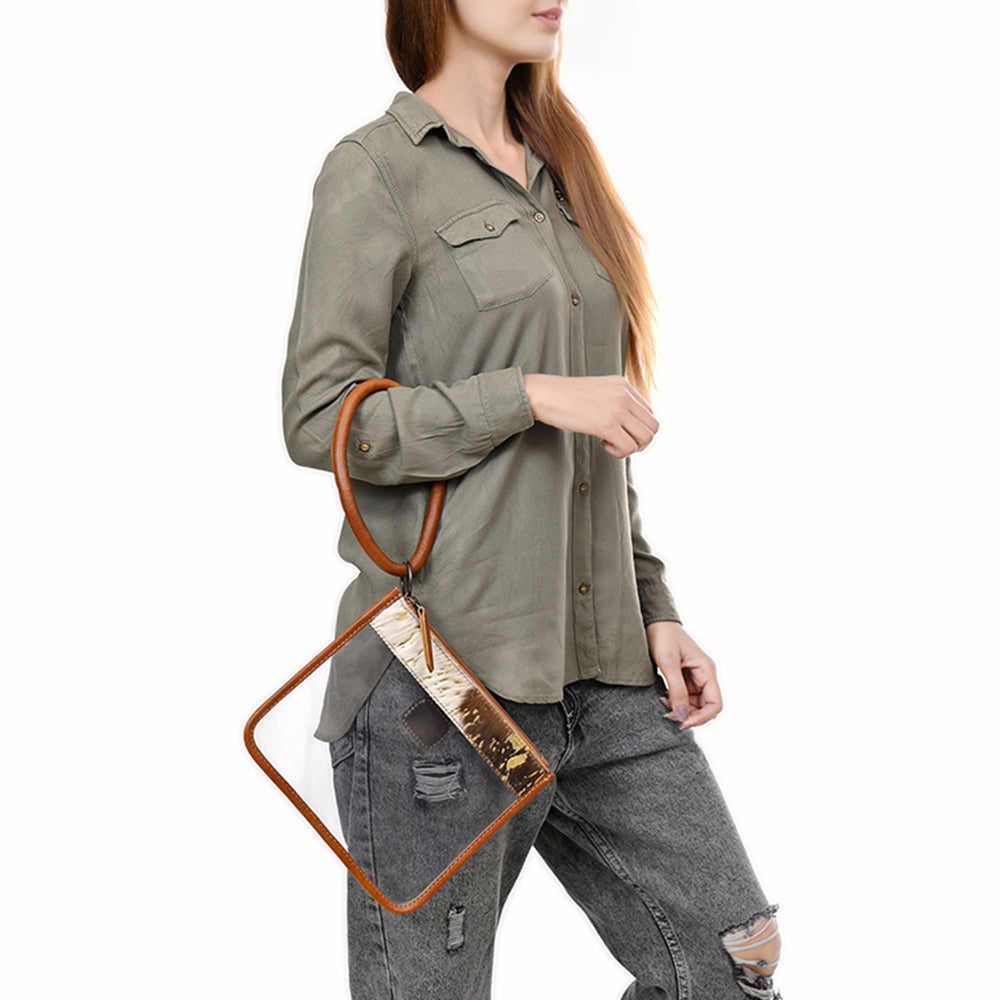 ADBG1159 American Darling Cowhide Clear Bag | Western Wristlet Clutch
