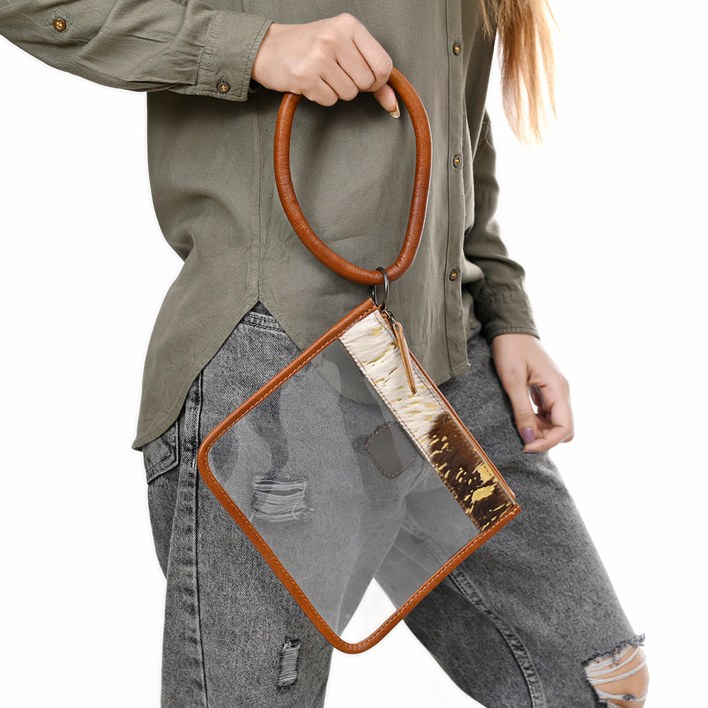 ADBG1159 American Darling Cowhide Clear Bag | Western Wristlet Clutch