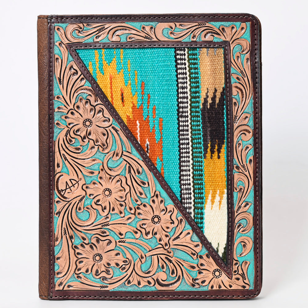 ADBG1160 American Darling Tooled Leather Portfolio Bag | Saddle Blanket Tablet Sleeve