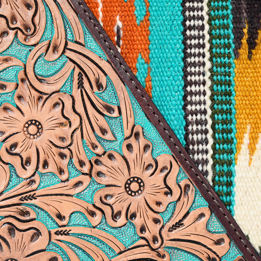 ADBG1160 American Darling Tooled Leather Portfolio Bag | Saddle Blanket Tablet Sleeve