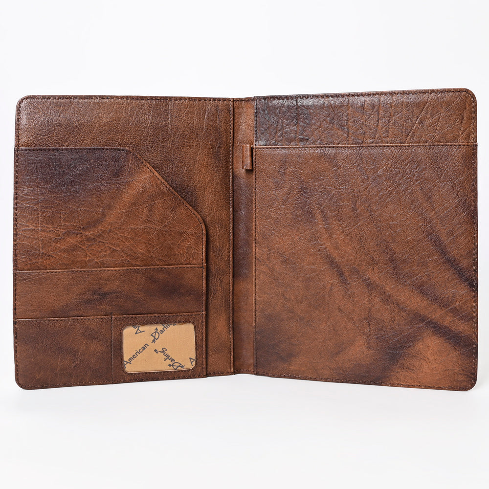 ADBG1160 American Darling Tooled Leather Portfolio Bag | Saddle Blanket Tablet Sleeve