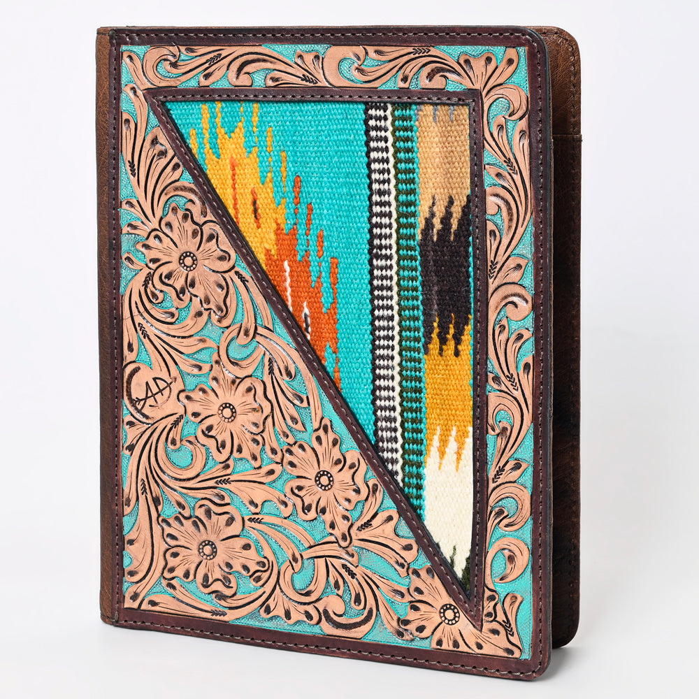 ADBG1160 American Darling Tooled Leather Portfolio Bag | Saddle Blanket Tablet Sleeve