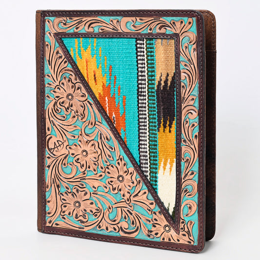 ADBG1160 American Darling Tooled Leather Portfolio Bag | Saddle Blanket Tablet Sleeve