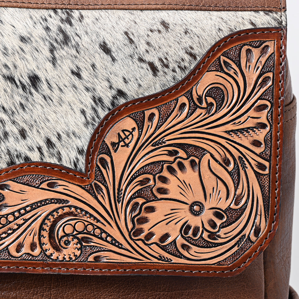 ADBG1165 American Darling Cowhide & Hand Tooled Leather Backpack | Western Travel Bag