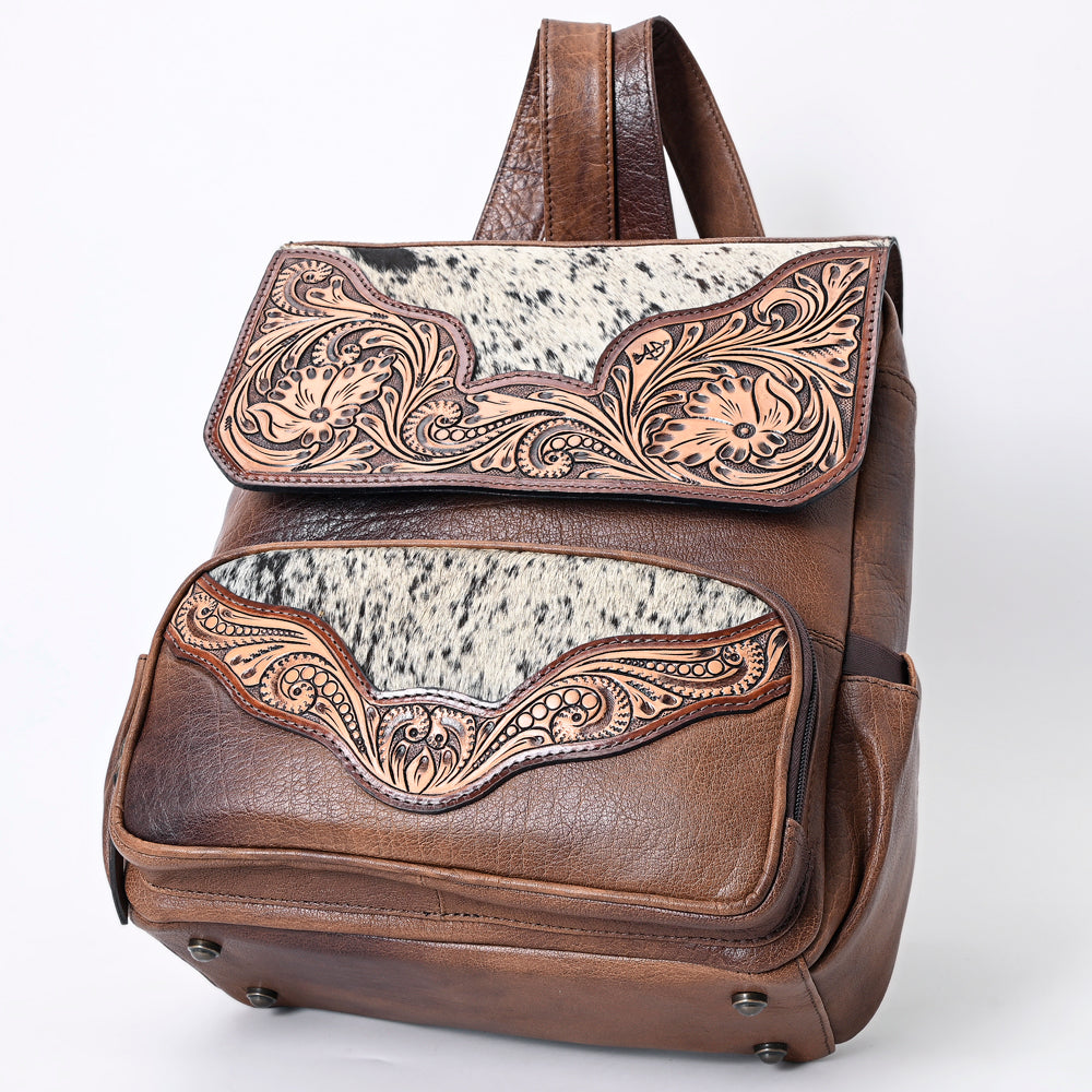 ADBG1165 American Darling Cowhide & Hand Tooled Leather Backpack | Western Travel Bag