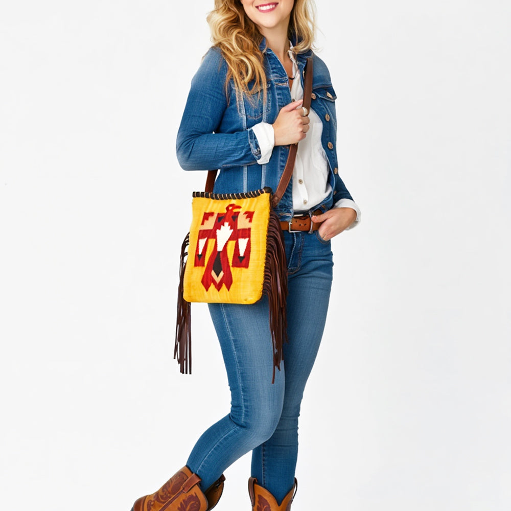 ADBG1167 American Darling Saddle Blanket Fringe Crossbody Bag