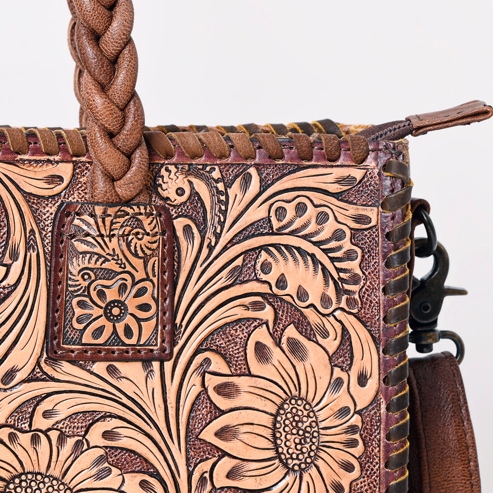 ADBG1173 American Darling Hand Tooled Floral Leather Tote | Western Briefcase Bag
