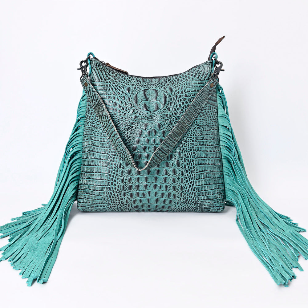 ADBG1175 American Darling Crocodile Embossed Hobo Bag | Western Fringe Purse