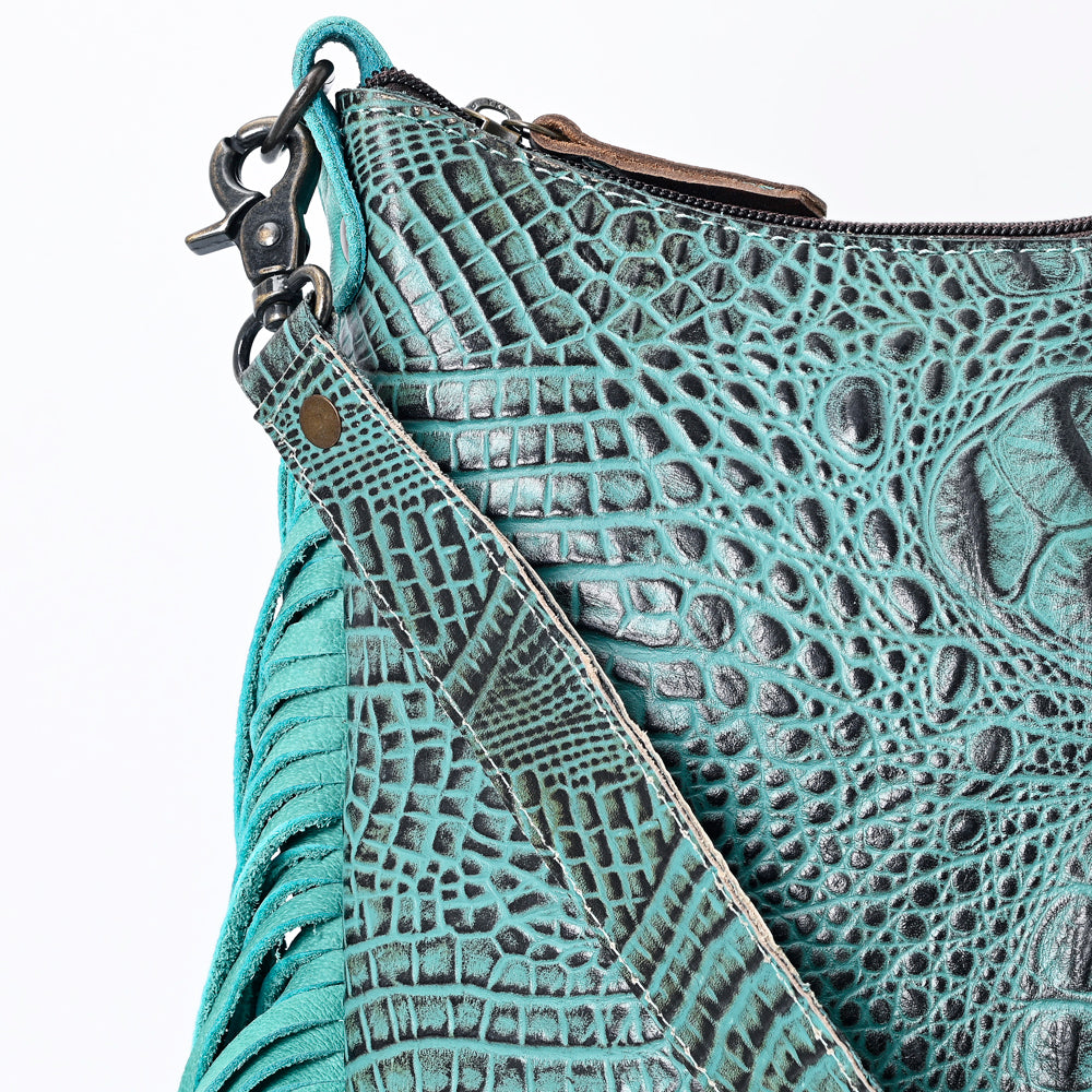 ADBG1175 American Darling Crocodile Embossed Hobo Bag | Western Fringe Purse