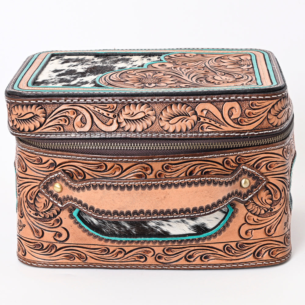 ADBGA340 American Darling Hand Tooled Leather Hair-On Cowhide Jewelry Case