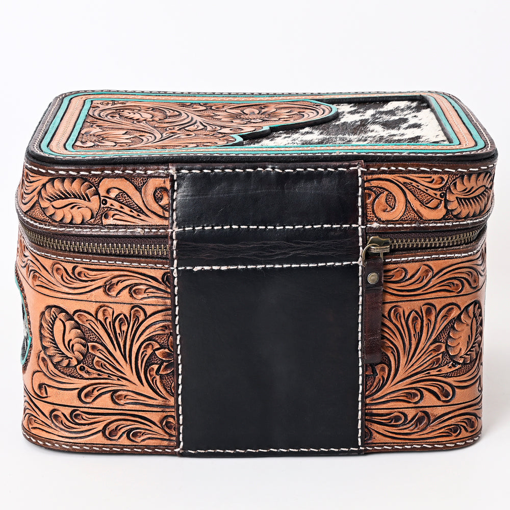 ADBGA340 American Darling Hand Tooled Leather Hair-On Cowhide Jewelry Case