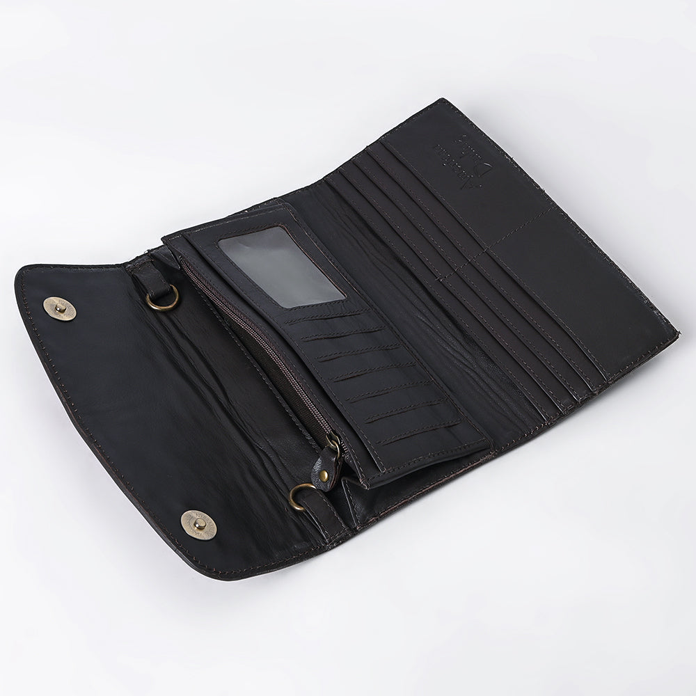 LC-ADBGA363 Wallet Hand Tooled Genuine Western Leather Women Bag