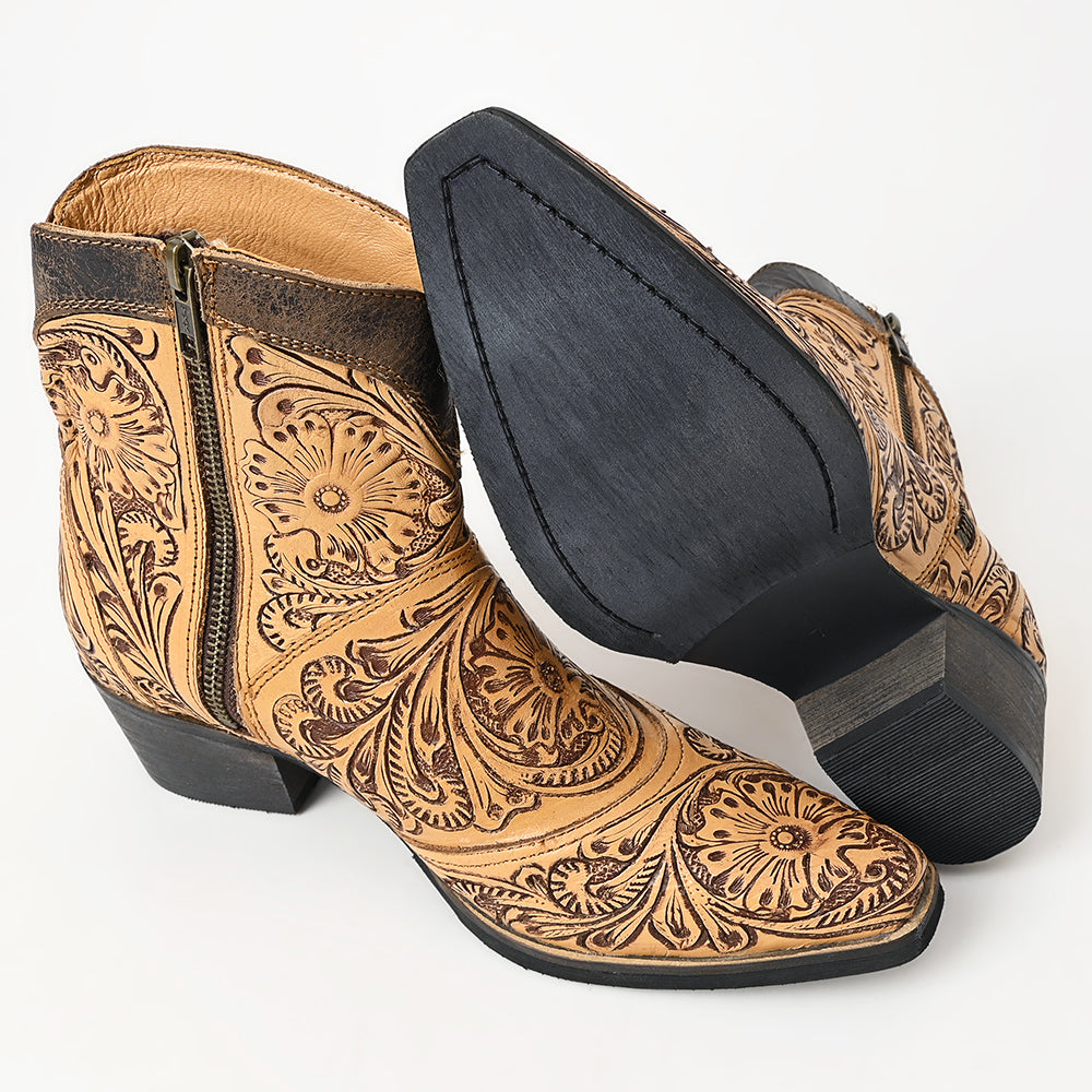 LC-ADFT161 carved genuine leather sandal footwear flip flop