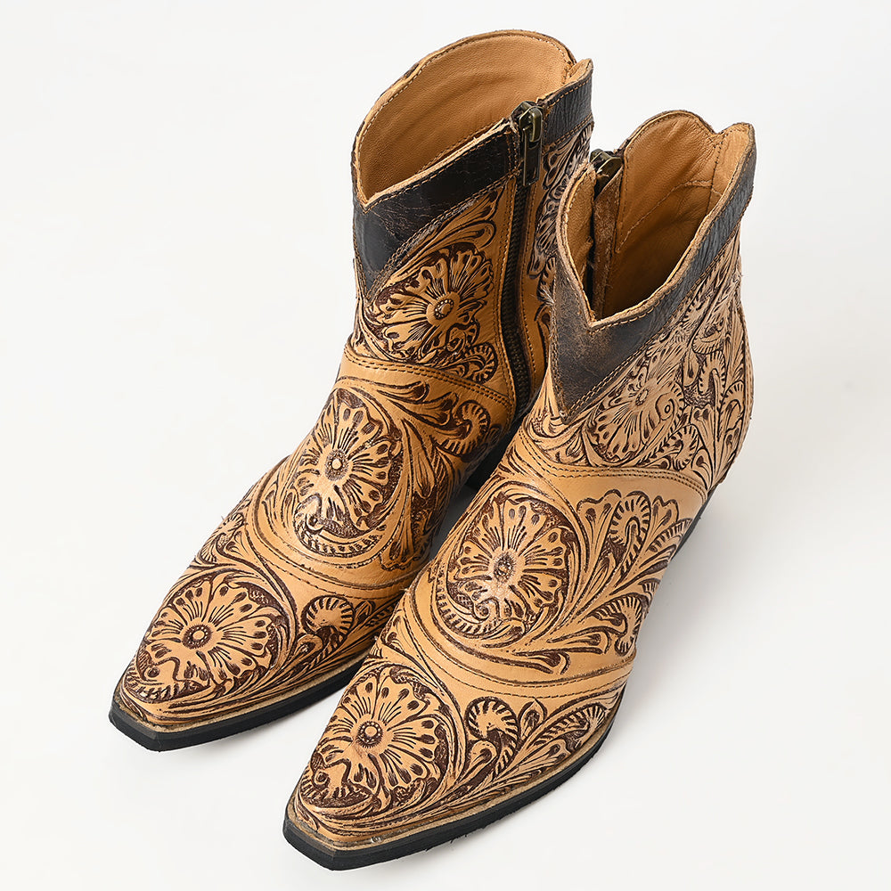 LC-ADFT161 carved genuine leather sandal footwear flip flop