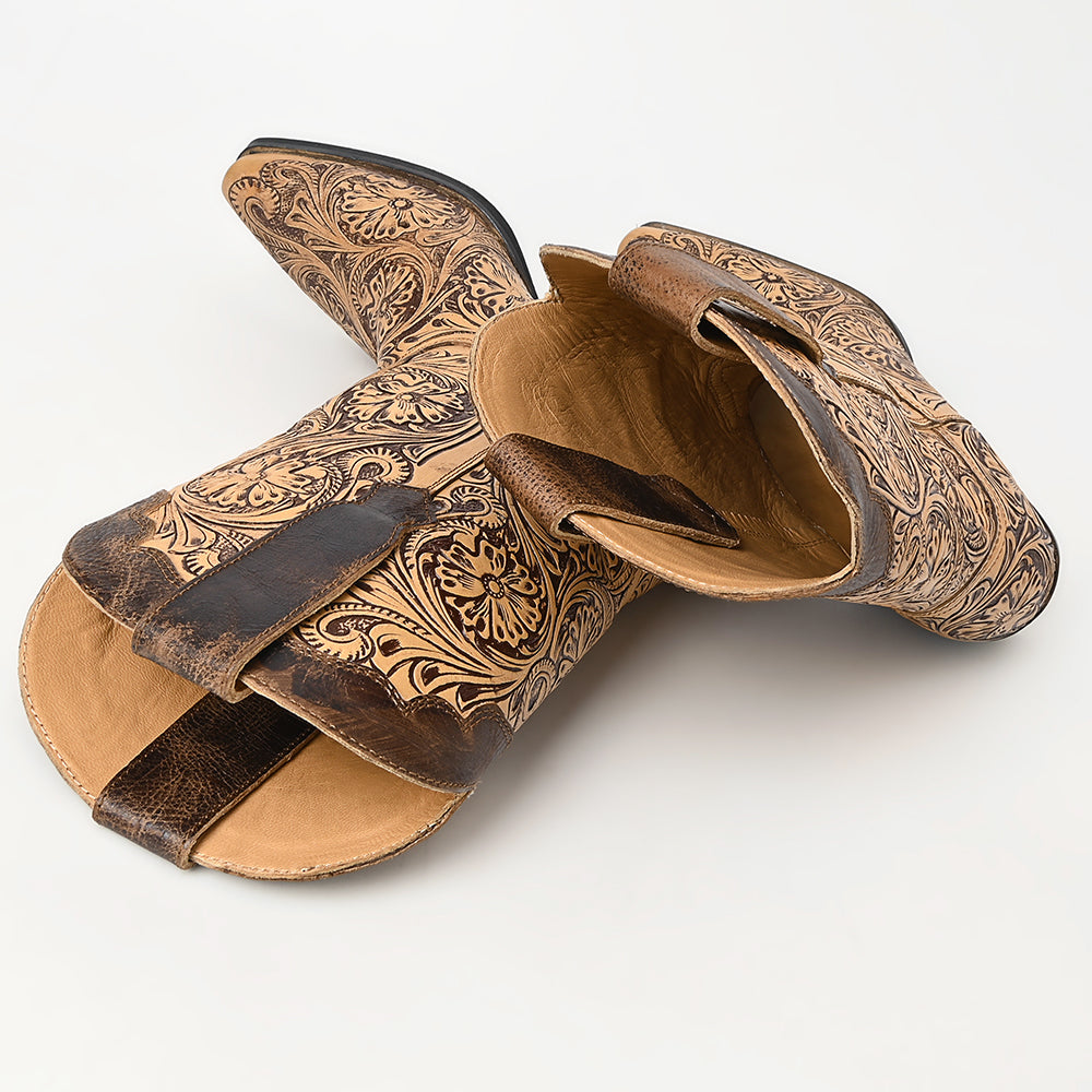 LC-ADFT166 Hand Tooled Genuine Western Leather Long Boot