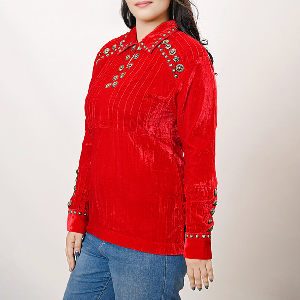 ADSH035 Fabric Women Shirt Dress Tunic Ladies Girl Top