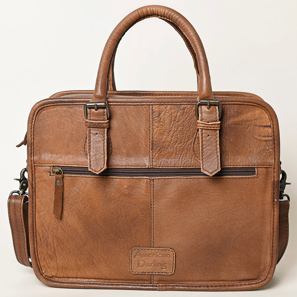 ADBG1183 American Darling Turquoise Crocdile Embossed & Hand Tooled Leather Briefcase Tote