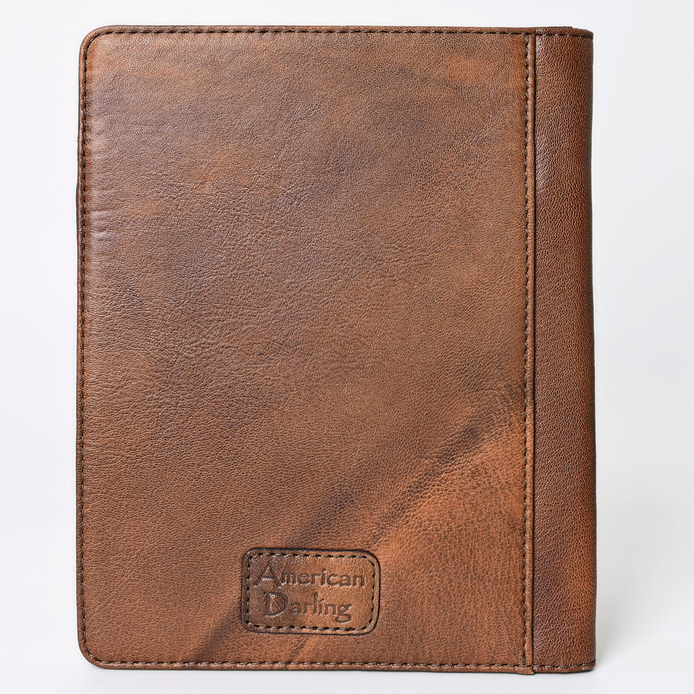 ADBG1185 American Darling Floral Tooled Leather Portfolio Bag | Western Tablet Sleeve