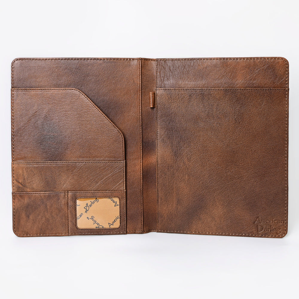 ADBG1185 American Darling Floral Tooled Leather Portfolio Bag | Western Tablet Sleeve