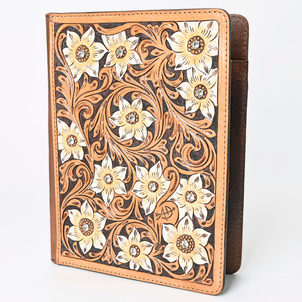 ADBG1185 American Darling Floral Tooled Leather Portfolio Bag | Western Tablet Sleeve