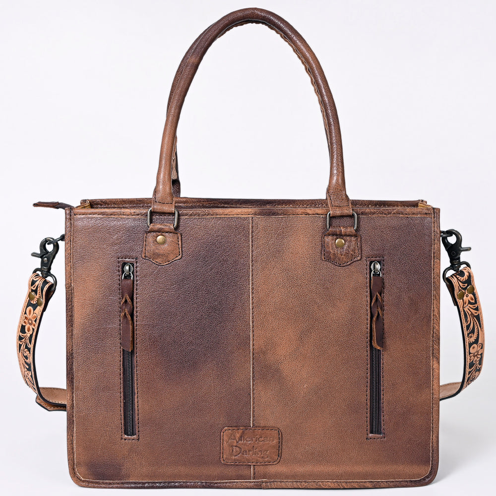 ADBG230 American Darling Western Tote Bag - Handcrafted Hair-On Cowhide & Hand-Tooled Leather