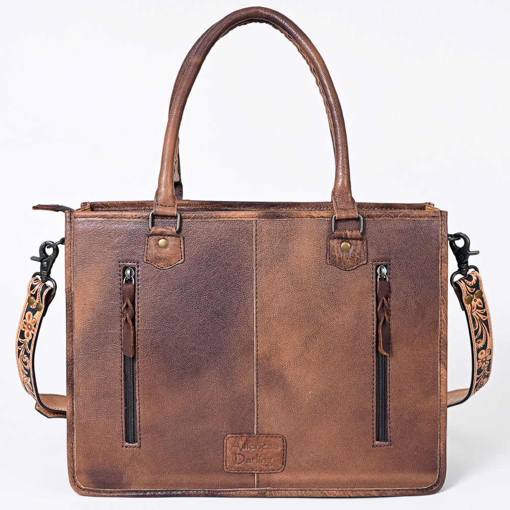 ADBG230 American Darling Western Tote Bag - Handcrafted Hair-On Cowhide & Hand-Tooled Leather