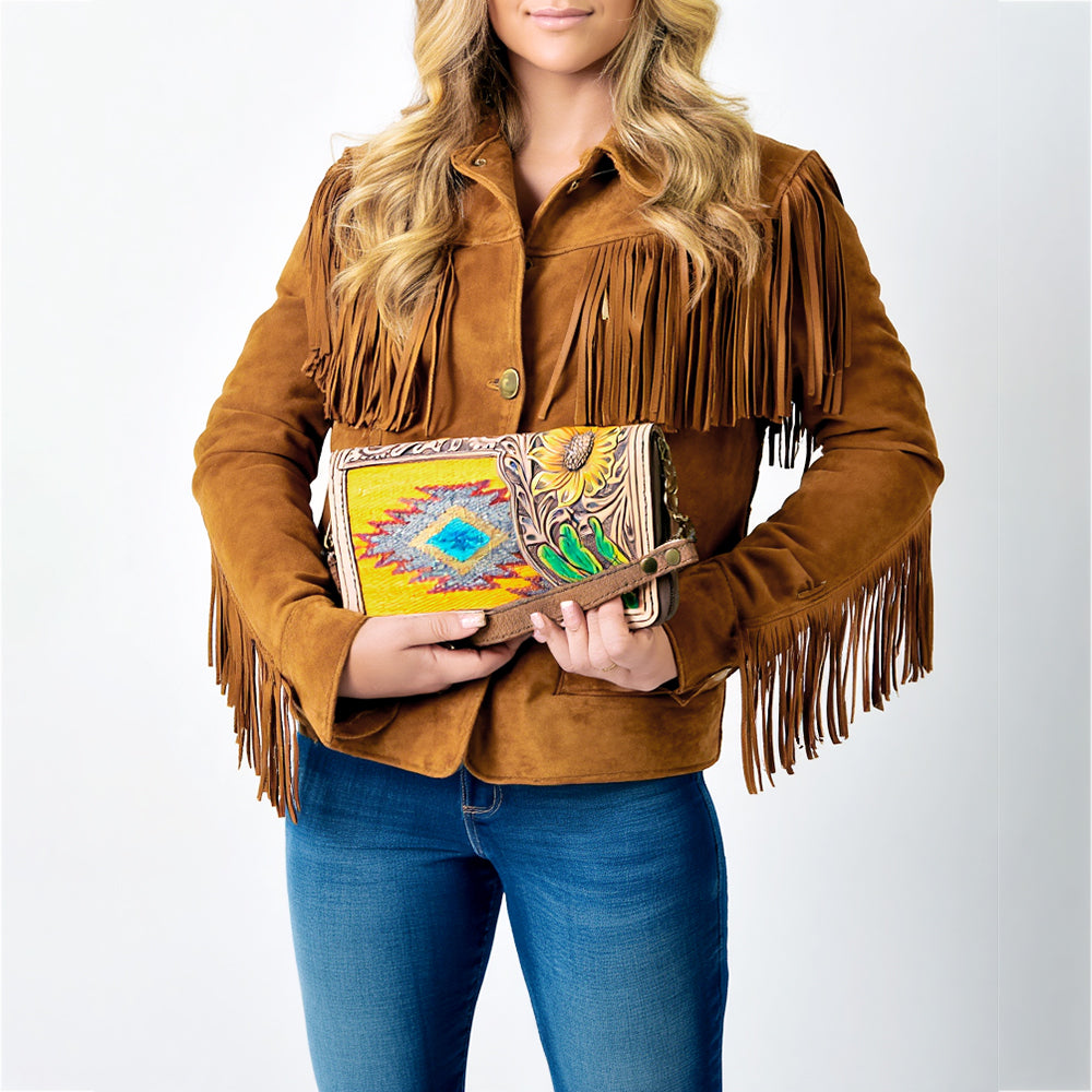 ADBG1189 American Darling Western Organizer Bag Hand Tooled Leather Saddle Blanket