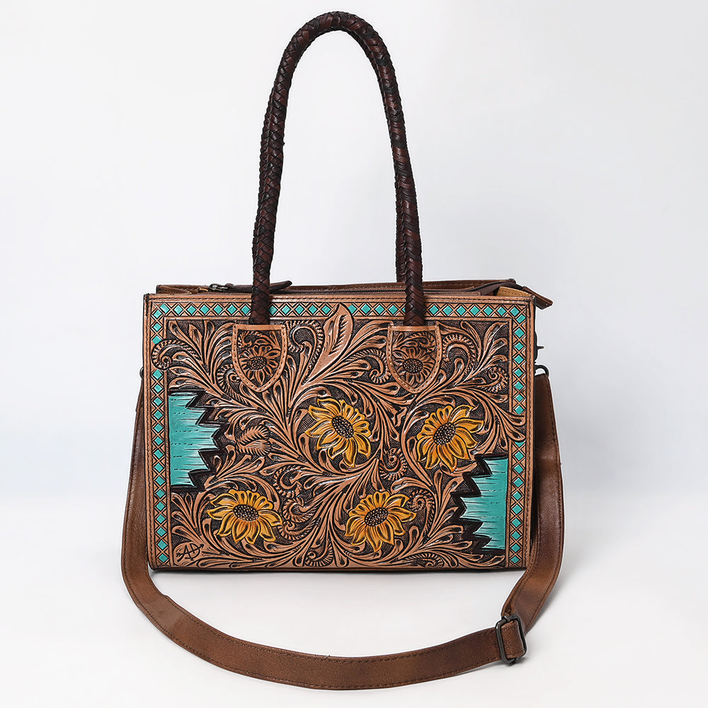 ADBG1158 American Darling Floral Tooled Leather Tote | Western Crossbody Bag