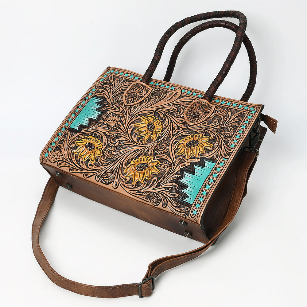 ADBG1158 American Darling Floral Tooled Leather Tote | Western Crossbody Bag
