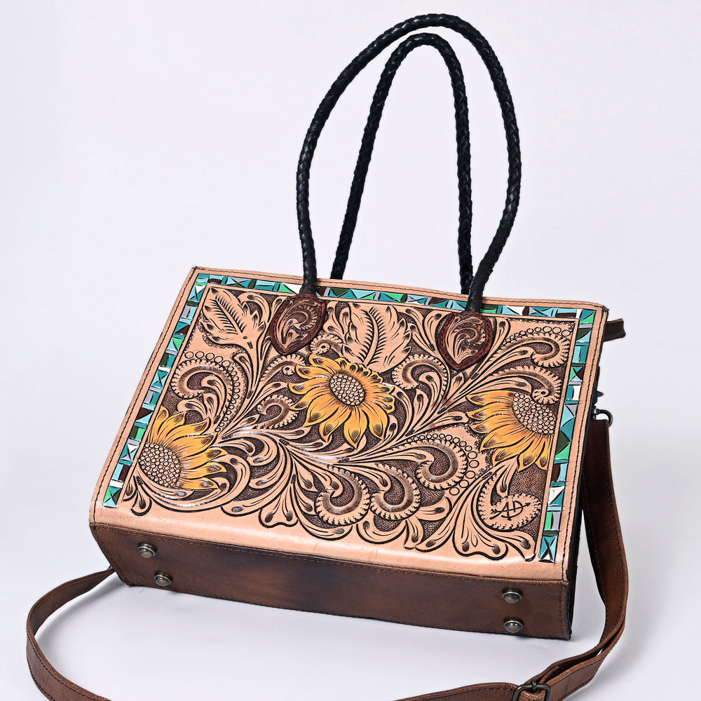 ADBG1158 American Darling Floral Tooled Leather Tote | Western Crossbody Bag
