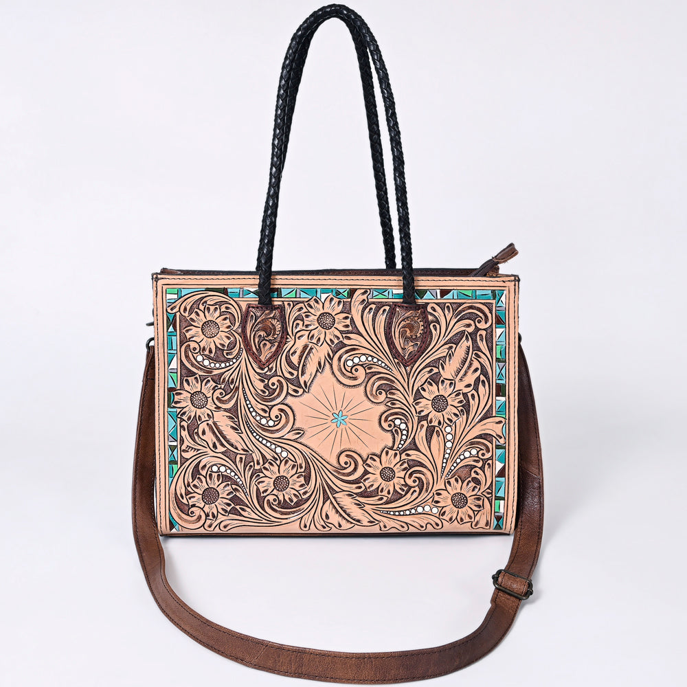 ADBG1158 American Darling Floral Tooled Leather Tote | Western Crossbody Bag