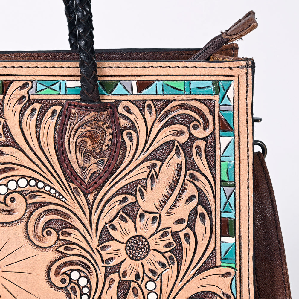 ADBG1158 American Darling Floral Tooled Leather Tote | Western Crossbody Bag