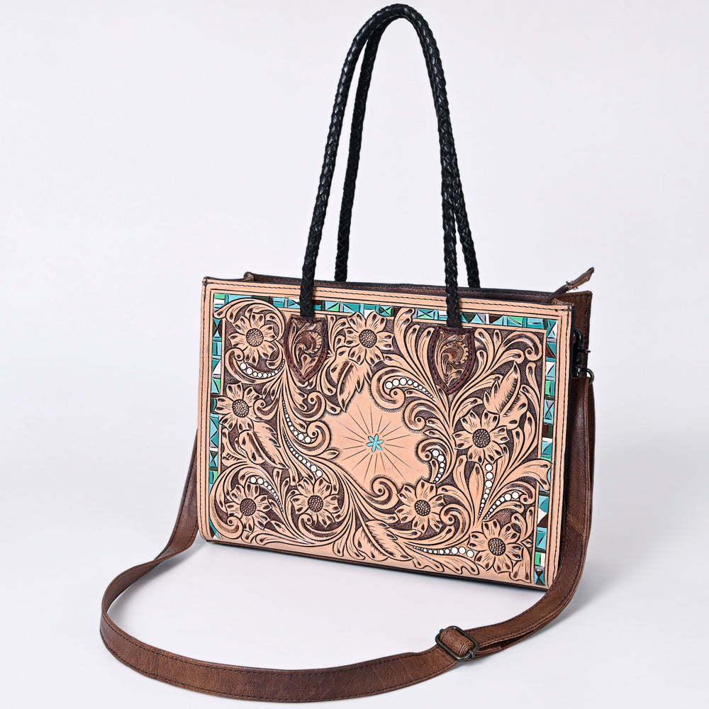 ADBG1158 American Darling Floral Tooled Leather Tote | Western Crossbody Bag