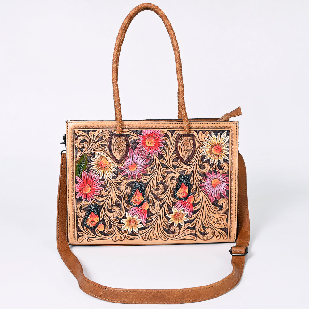 ADBG1158 American Darling Floral Tooled Leather Tote | Western Crossbody Bag