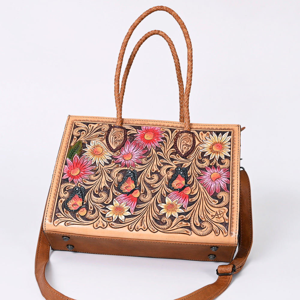 ADBG1158 American Darling Floral Tooled Leather Tote | Western Crossbody Bag