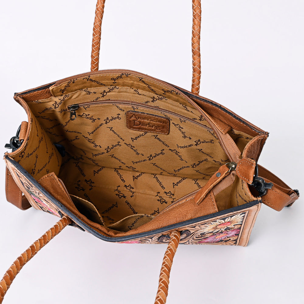 ADBG1158 American Darling Floral Tooled Leather Tote | Western Crossbody Bag
