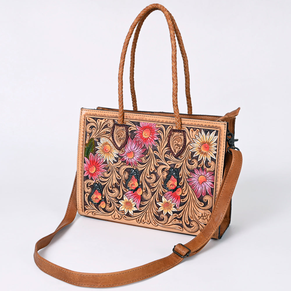 ADBG1158 American Darling Floral Tooled Leather Tote | Western Crossbody Bag