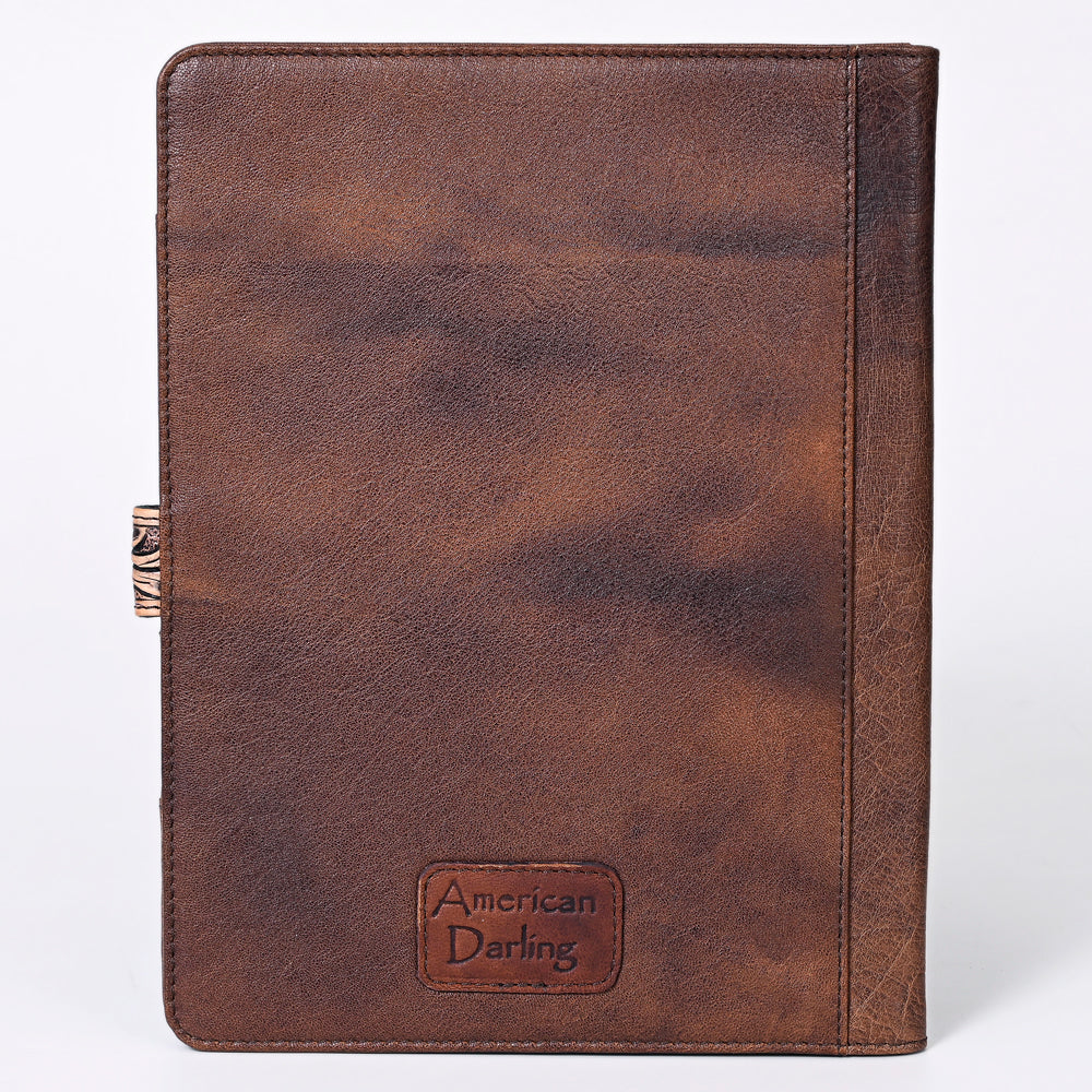 ADBG1040 American Darling Hand-Tooled Floral Genuine Leather Western Portfolio Bag