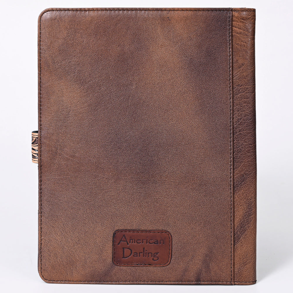 ADBG1040 American Darling Hand-Tooled Floral Genuine Leather Western Portfolio Bag