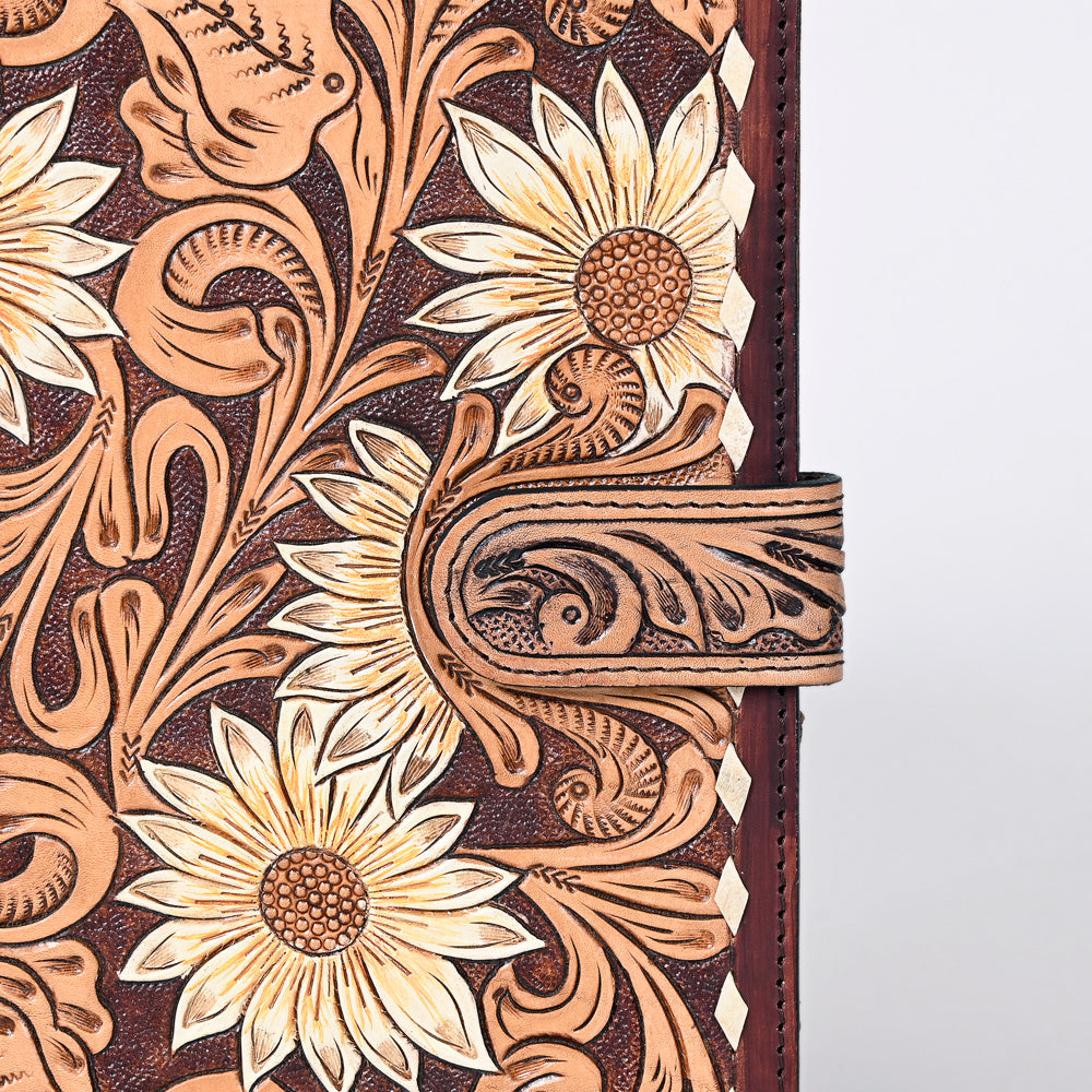 ADBG1040 American Darling Hand-Tooled Floral Genuine Leather Western Portfolio Bag