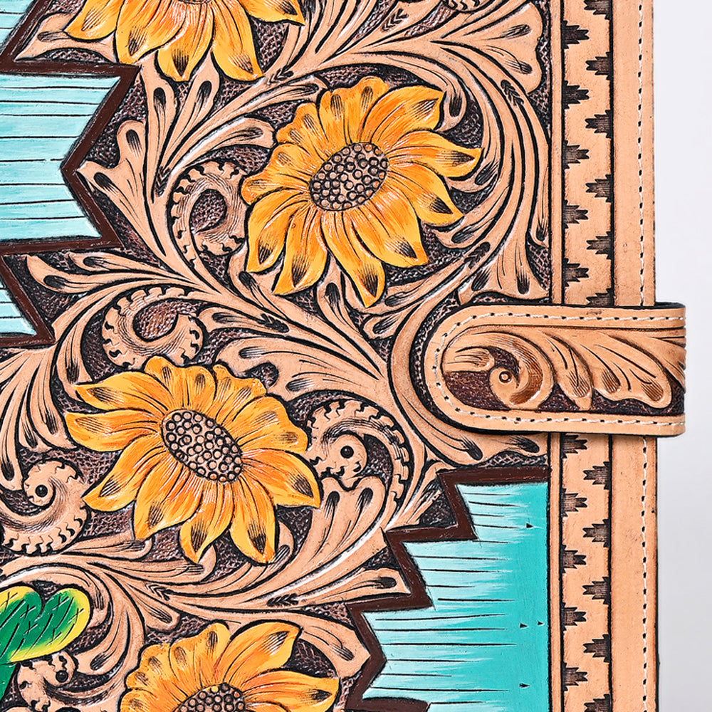 ADBG1040 American Darling Hand-Tooled Floral Genuine Leather Western Portfolio Bag