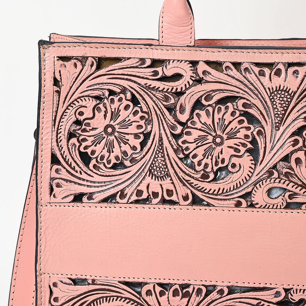 LC-ADBGZ762B Tote Hand Tooled Genuine Western Leather Women Bag