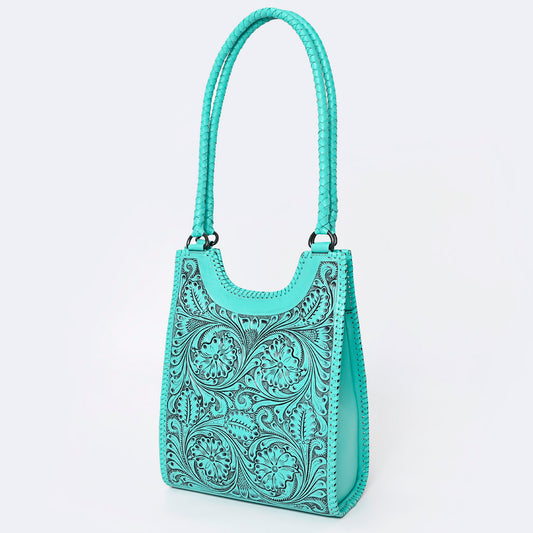 LC-ADBGZ767B Tote Hand Tooled Genuine Western Leather Women Bag