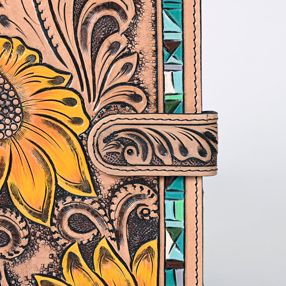 ADBG1040 American Darling Hand-Tooled Floral Genuine Leather Western Portfolio Bag